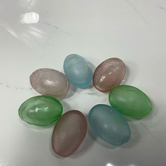 Vintage Other - VINTAGE Blown Glass Crackle Easter Eggs Set of 7